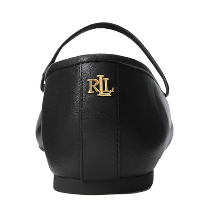 Polo Ralph Lauren Women's Jayna Nappa Leather Mary Jane Flat Black