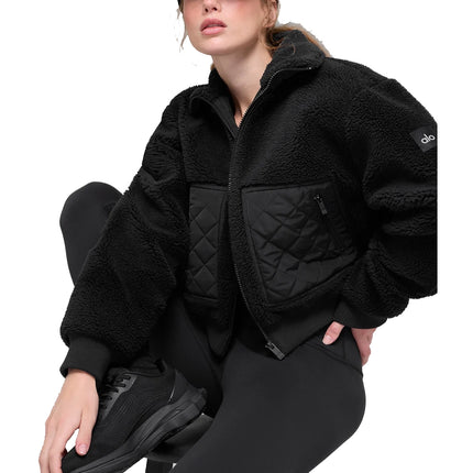 alo Women's Sherpa Edge Bomber Black