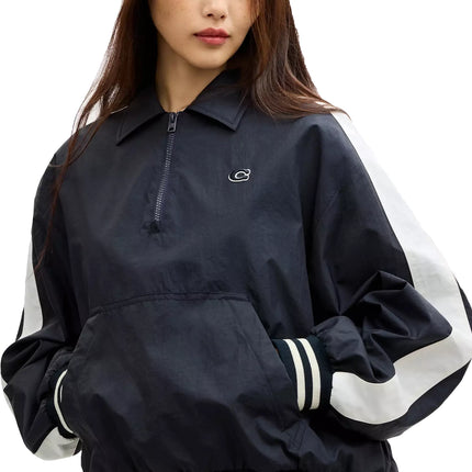 COACH Women's Sporty Half Zip Jacket Midnight Navy