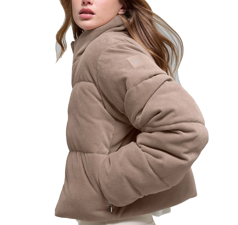 alo Women's Micro Corduroy Dreamy Puffer Chai Latte