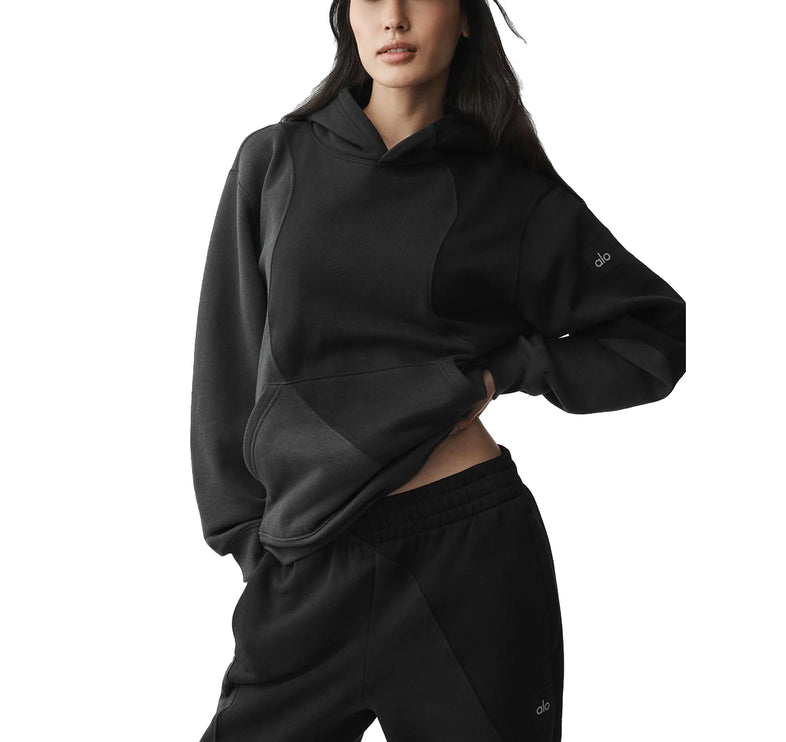 alo Women's Make Waves Hoodie Vintage Black Tonal