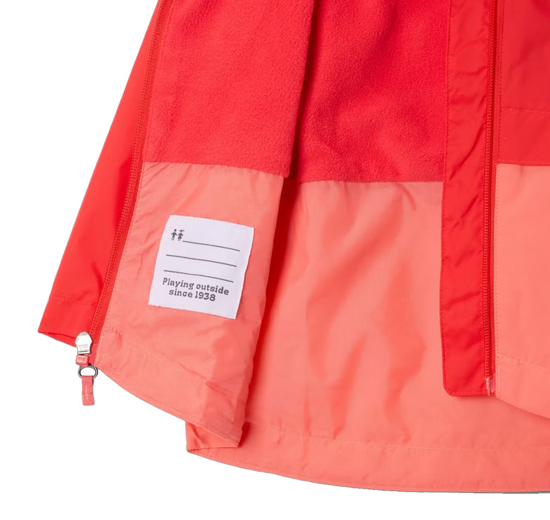 Columbia Girls' Toddler Rain-Zilla II Jacket Poppy Red/Hot Coral