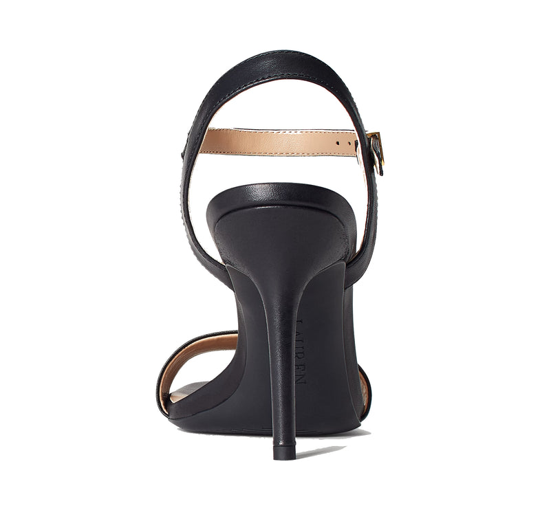 Polo Ralph Lauren Women's Gwen Burnished Leather Sandal Black
