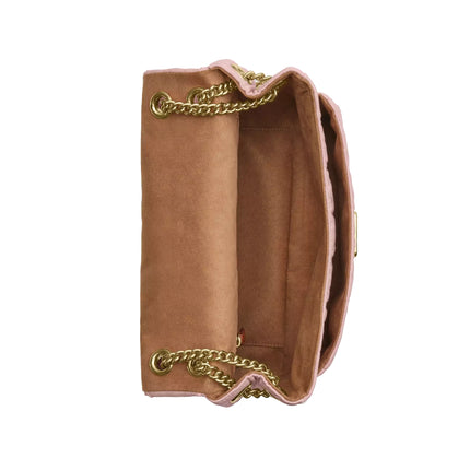 Coach Women's Elodie Crossbody Bag In Loved Denim With Quilting Gold/Light Pink