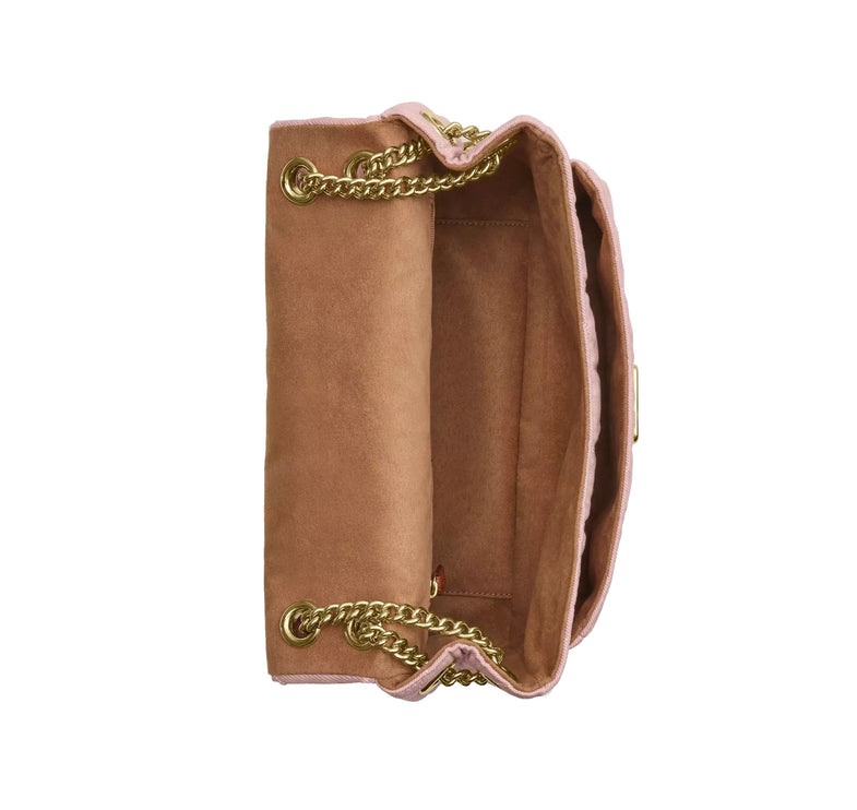 Coach Women's Elodie Crossbody Bag In Loved Denim With Quilting Gold/Light Pink