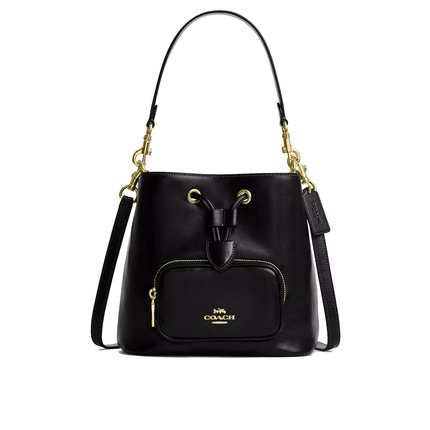 Coach Women's Rowan Bucket Bag With Pocket Gold/Black