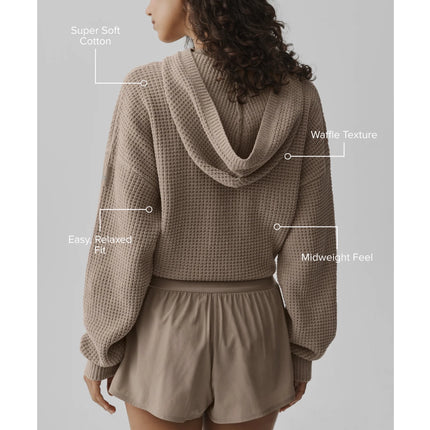 alo Women's Waffle Chenille Edition Hoodie Gravel