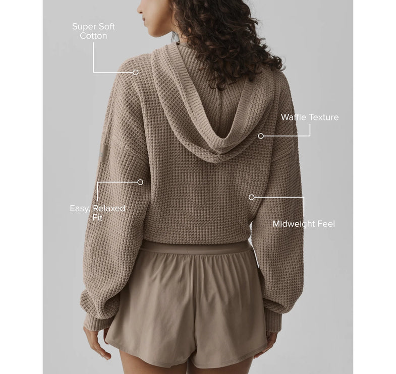 alo Women's Waffle Chenille Edition Hoodie Gravel