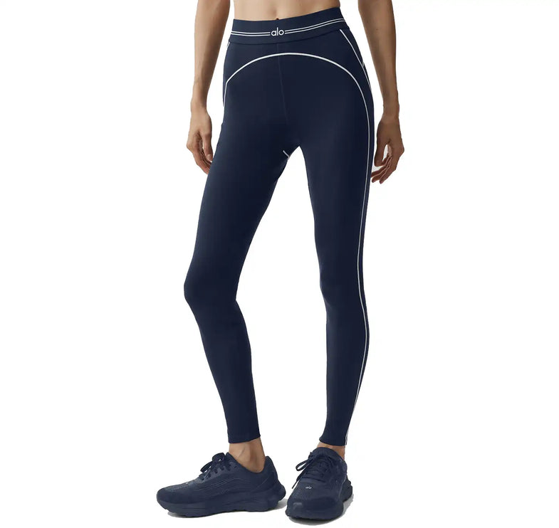 alo Women's Airbrush High-Waist Heart Throb Legging Navy/White