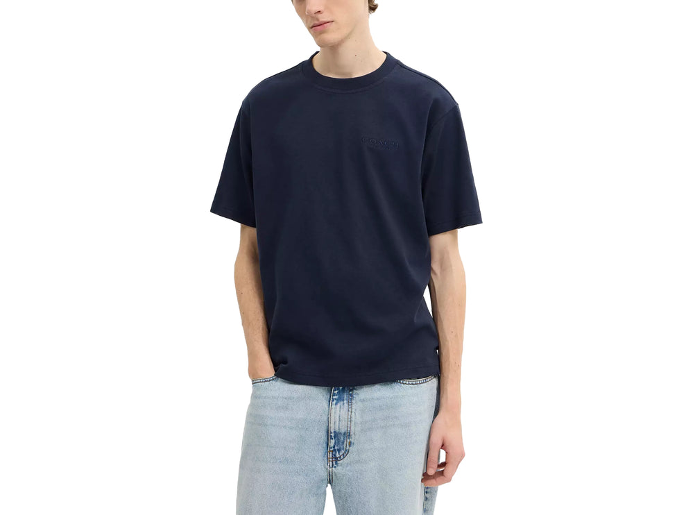 Coach Men's T-Shirt In Organic Cotton Navy