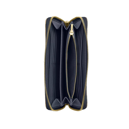 Coach Women's Long Zip Around Wallet In Signature Regenerative Cotton Denim Gold/Denim