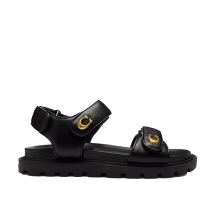 Coach Women's Brynn Sandal Black/Gold