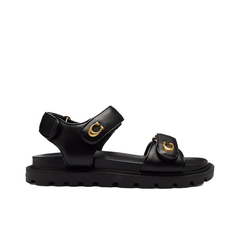 Coach Women's Brynn Sandal Black/Gold