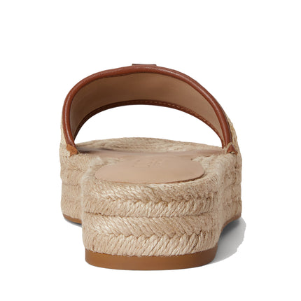 Polo Ralph Lauren Women's Polly Leather-Trim Raffia Espadrille Natural/Lauren Tan
