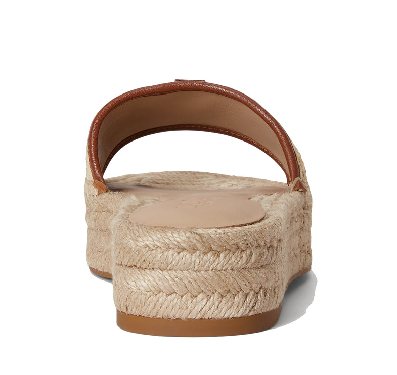 Polo Ralph Lauren Women's Polly Leather-Trim Raffia Espadrille Natural/Lauren Tan