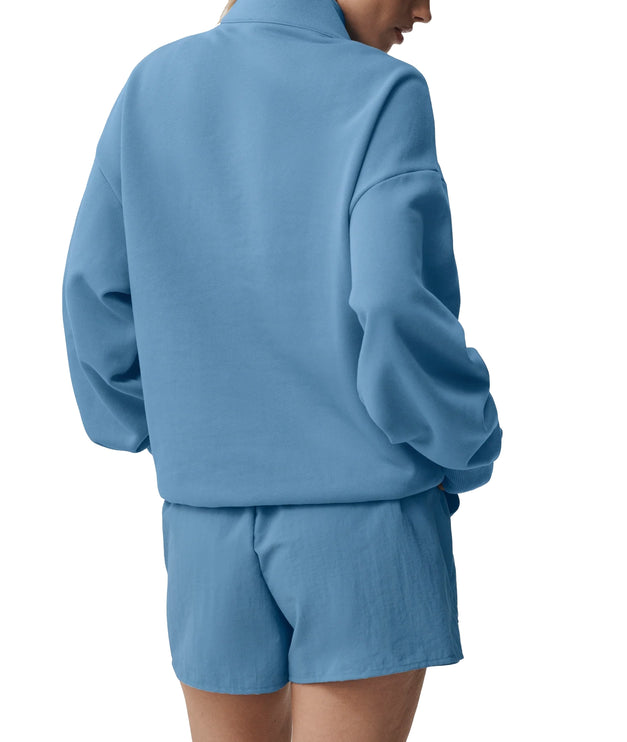 alo Women's Accolade 1/4 Zip Pullover California Blue