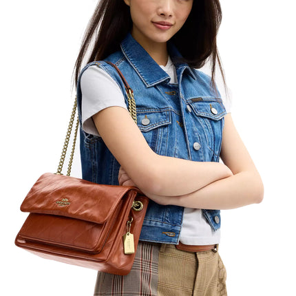 Coach Women's Elodie Crossbody Bag With Quilting Gold/Cinnamon