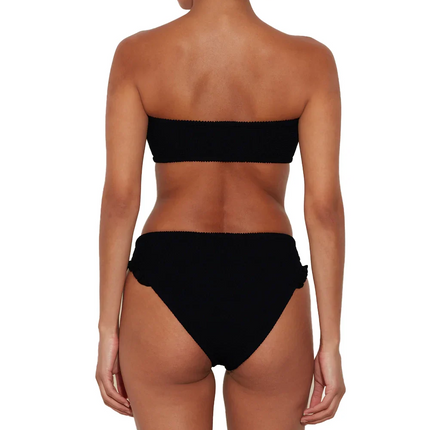 HUNZA G Women's Tracey Frill Bikini Black