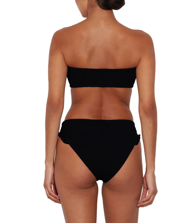 HUNZA G Women's Tracey Frill Bikini Black