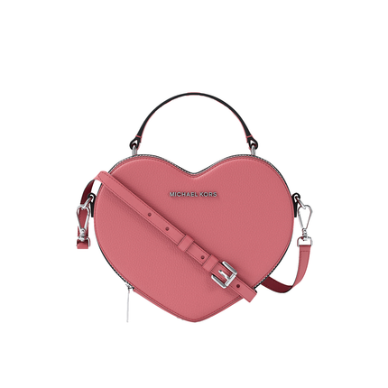 Michael Kors Women's Jet Set Small Heart Crossbody Bag Hibiscus/Silver
