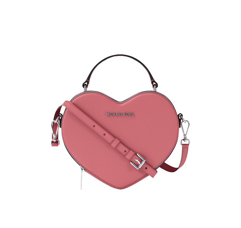 Michael Kors Women's Jet Set Small Heart Crossbody Bag Hibiscus/Silver