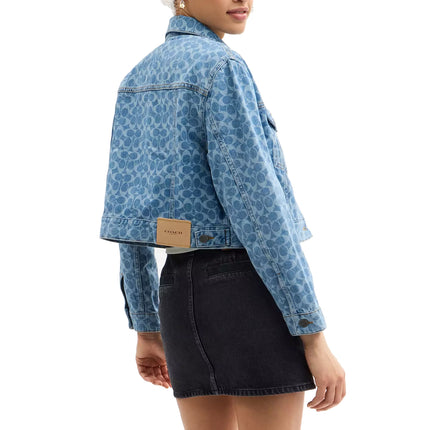 COACH Women's Signature Denim Jacket Medium Wash