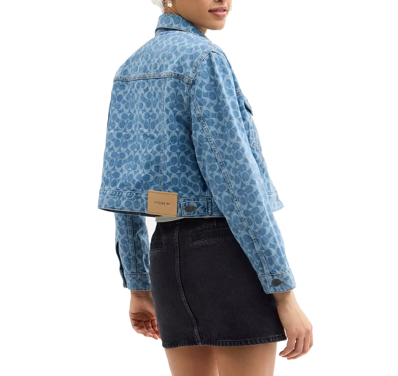 COACH Women's Signature Denim Jacket Medium Wash