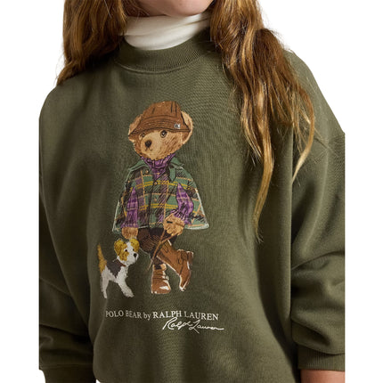 Polo Ralph Lauren Girl's Polo Bear Fleece Sweatshirt Cruise Olive