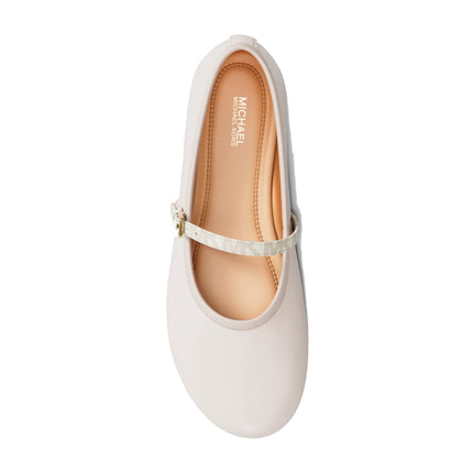 Michael Kors Women's Phoebe Signature Logo Trim Ballet Flat Light Cream