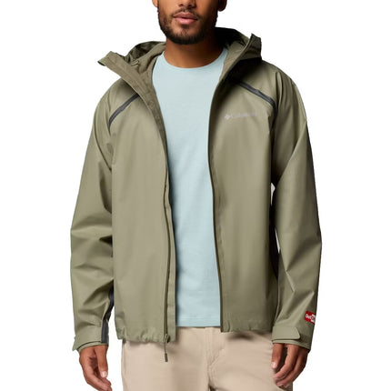 Columbia Men's Reign No Shine Rain Jacket Stone Green