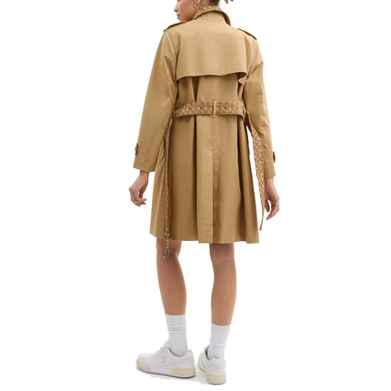 COACH Women's Trench With Signature Piping Khaki