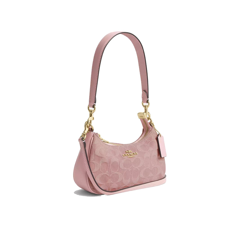 Coach Women's Teri Mini Crossbody Bag In Signature Denim Gold/Light Pink