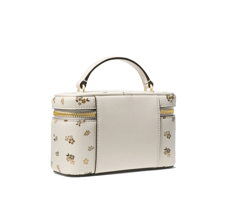 Michael Kors Women's Vivi Small Floral Printed Vanity Crossbody Bag Light Cream