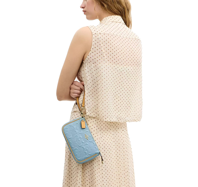 Coach Women's Nolita 19 In Signature Leather With Charms Gold/Light Blue
