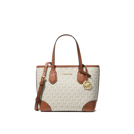 Michael Kors Women's Eva Extra-Small Signature Logo Convertible Tote Bag Vanilla