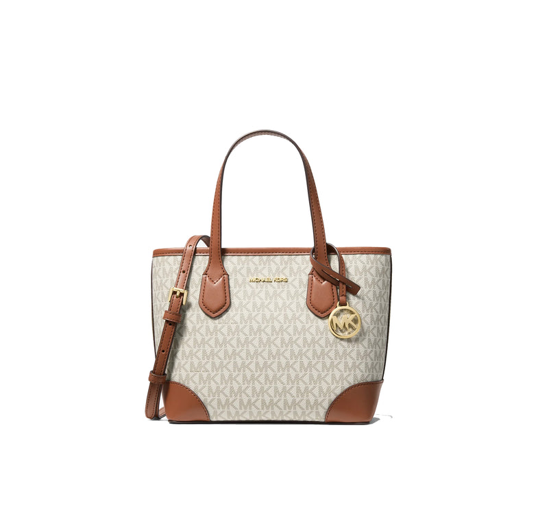 Michael Kors Women's Eva Extra-Small Signature Logo Convertible Tote Bag Vanilla