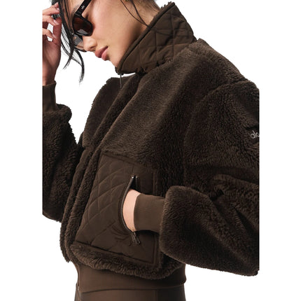 alo Women's Sherpa Edge Bomber Espresso