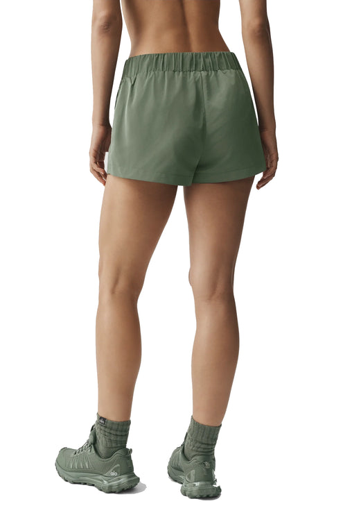 alo Women's High-Waist Socialite Short Bamboo Green