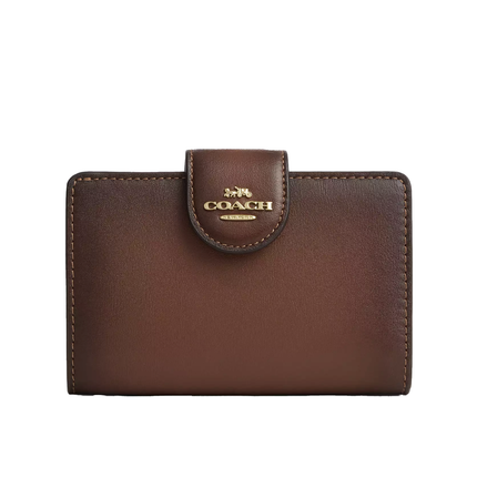 Coach Women's Medium Corner Zip Wallet Gold/Redwood