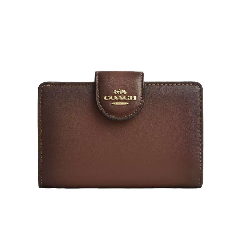 Coach Women's Medium Corner Zip Wallet Gold/Redwood