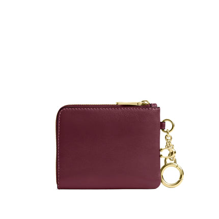 Coach Women's Small Corner Zip Wallet Gold/Dark Cherry