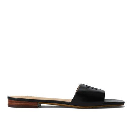 Polo Ralph Lauren Women's Everley Calfskin Slide Sandal Black
