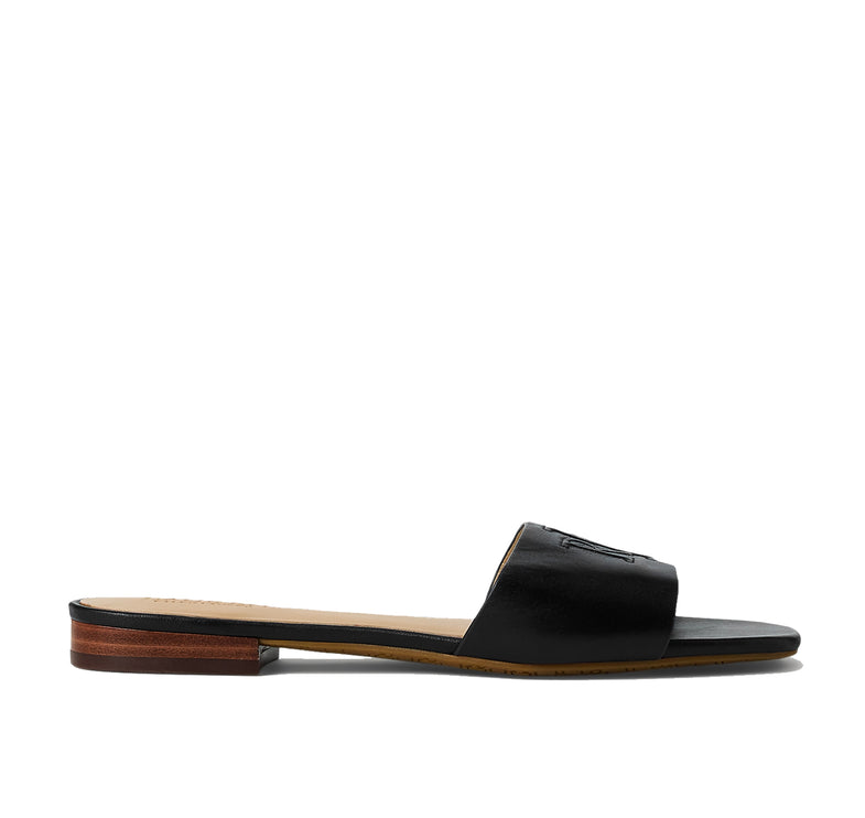 Polo Ralph Lauren Women's Everley Calfskin Slide Sandal Black