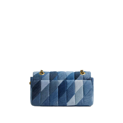 Coach Women's Tabby Shoulder Bag 26 With Patchwork Quilting Brass/Denim