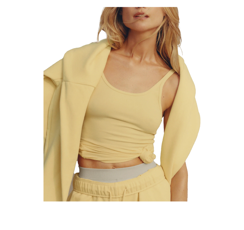 alo Women's Ribbed Adore Tank Warm Butter