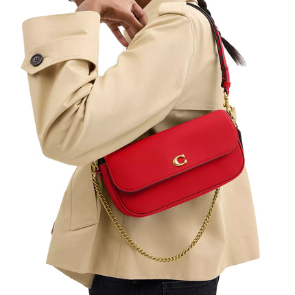 Coach Women's Brook Flap Chain Bag Brass/Candy Apple