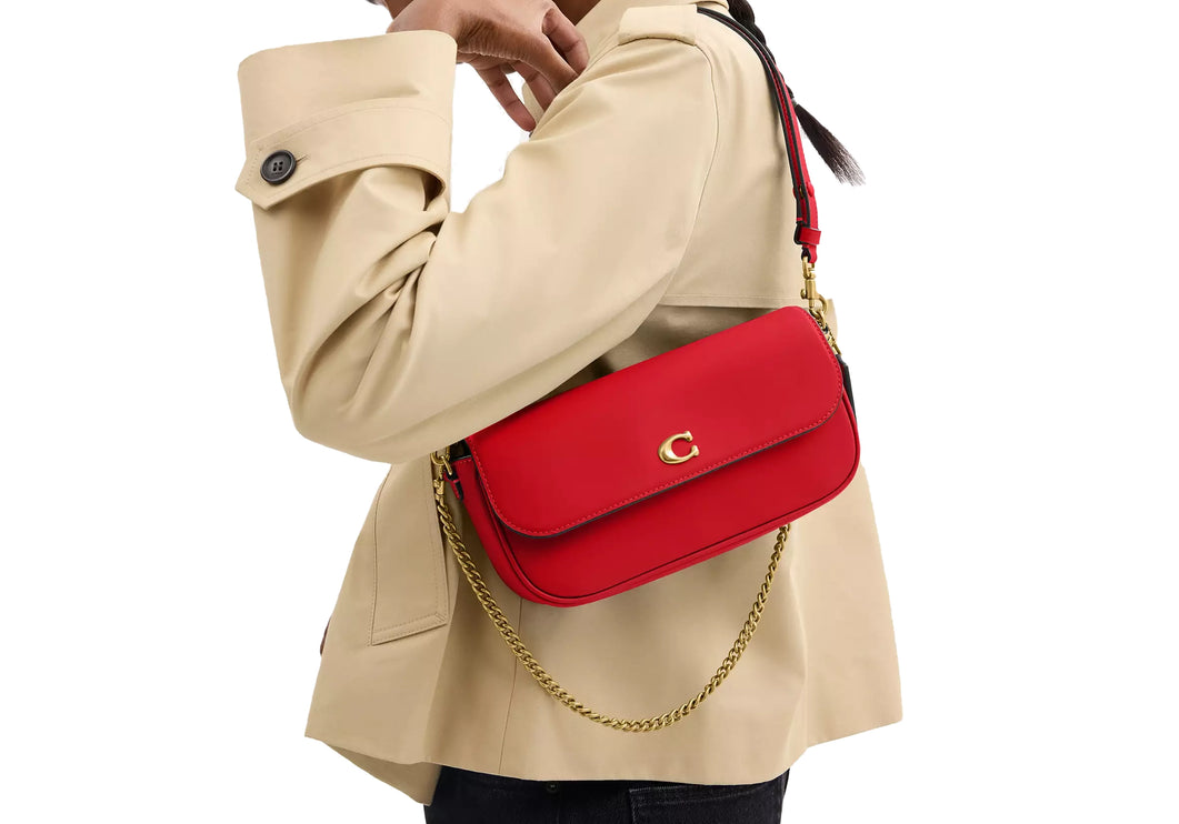 Coach Women's Brook Flap Chain Bag Brass/Candy Apple