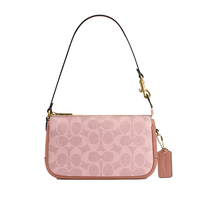 Coach Women's Plaza Bag 18 In Signature Canvas Brass/Melon Pink