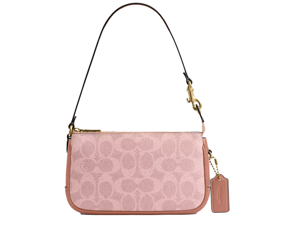 Coach Women's Plaza Bag 18 In Signature Canvas Brass/Melon Pink
