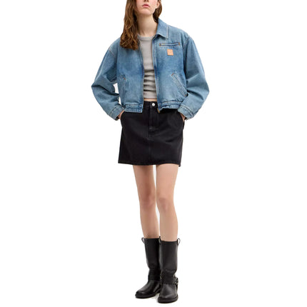 COACH Women's Zip Denim Cropped Jacket Cold Spring